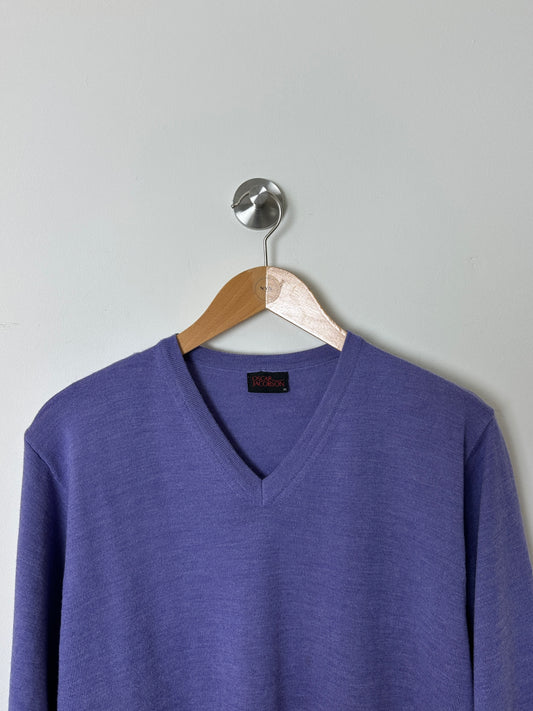 Wool v-neck sweater | Purple