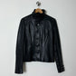 Leather fitted jacket | Black