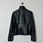 Leather fitted jacket | Black