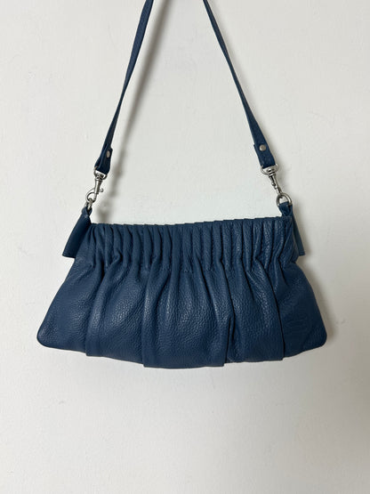 Leather mini shoulder bag | Blue