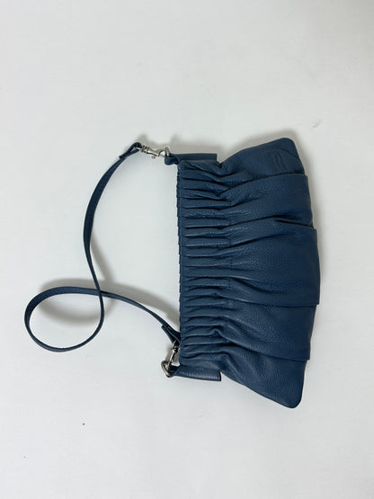 Leather mini shoulder bag | Blue