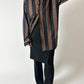 Vintage  silk striped shirt with relaxed fit in black brown
