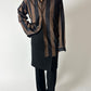 Silk striped shirt | Black / Brown