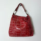 Leather tote bag | Bright red
