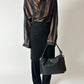 Silk striped shirt | Black / Brown