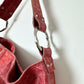 Leather tote bag | Bright red