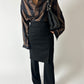 Silk striped shirt | Black / Brown