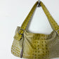 Croc embossed leather bag | Toxic green