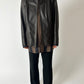 Leather jacket | Dark brown