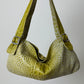 Croc embossed leather bag | Toxic green