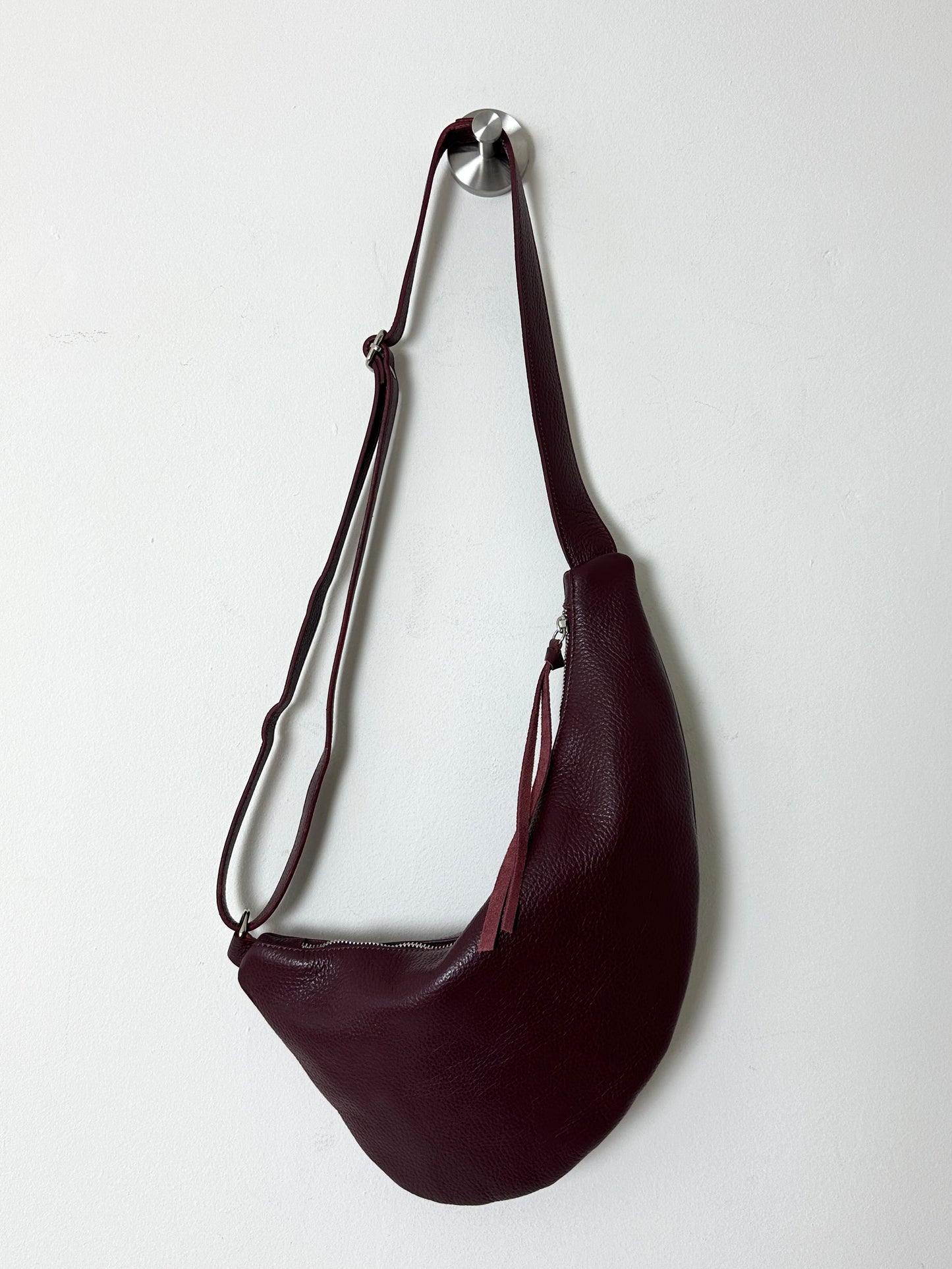 Leather crossbody bag | Bordeaux