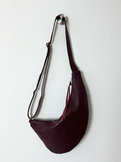 Leather crossbody bag | Bordeaux