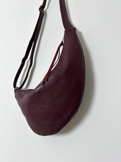 Leather crossbody bag | Bordeaux