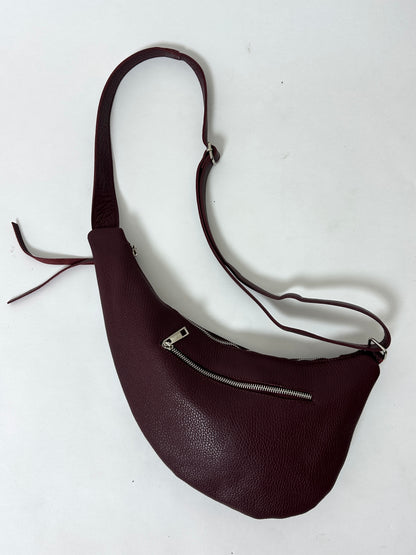 Leather crossbody bag | Bordeaux