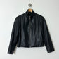 Cropped leather jacket | Black