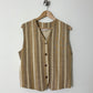 Linen striped vest | Sand