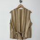 Linen striped vest | Sand