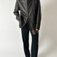 Leather jacket | Dark brown