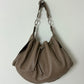Leather shoulder bag | Beige