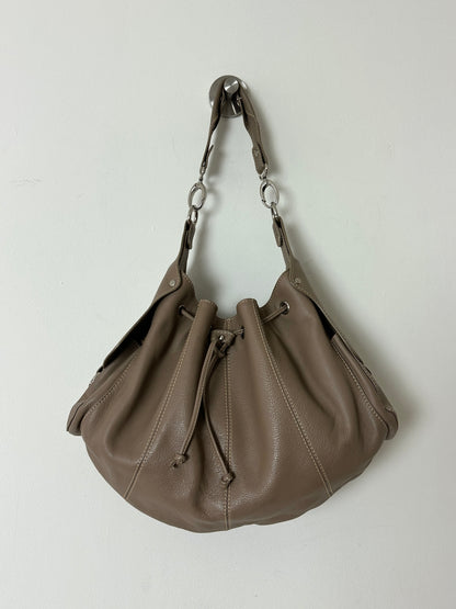 Leather shoulder bag | Beige