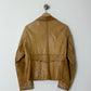 Leather fitted blazer | Caramel
