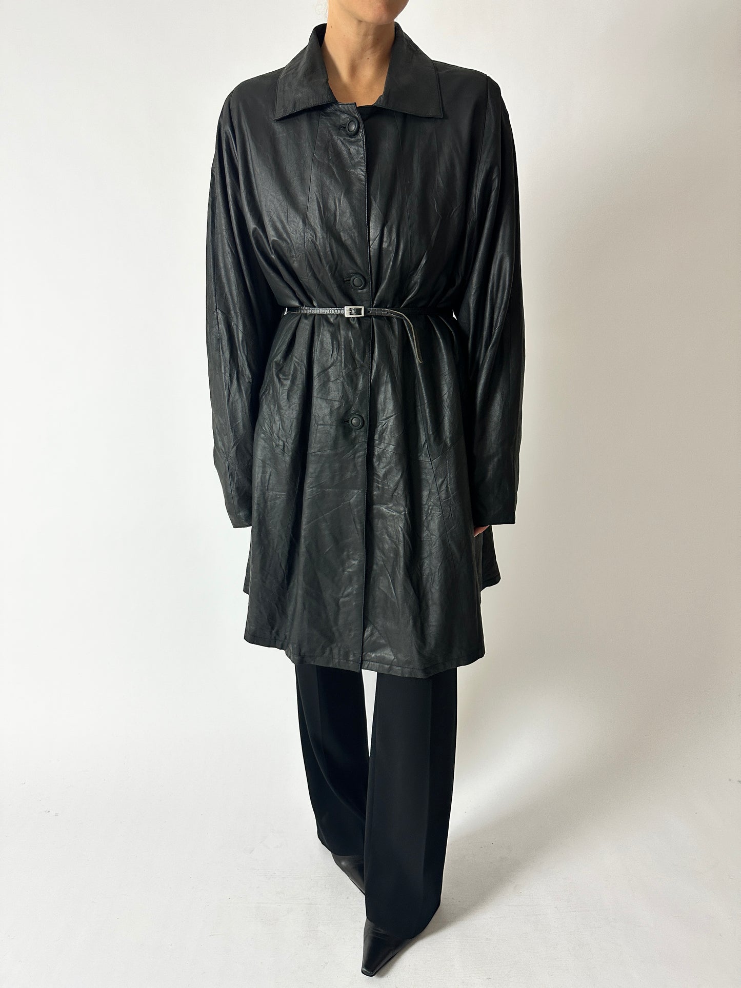 Leather mini belt | Black