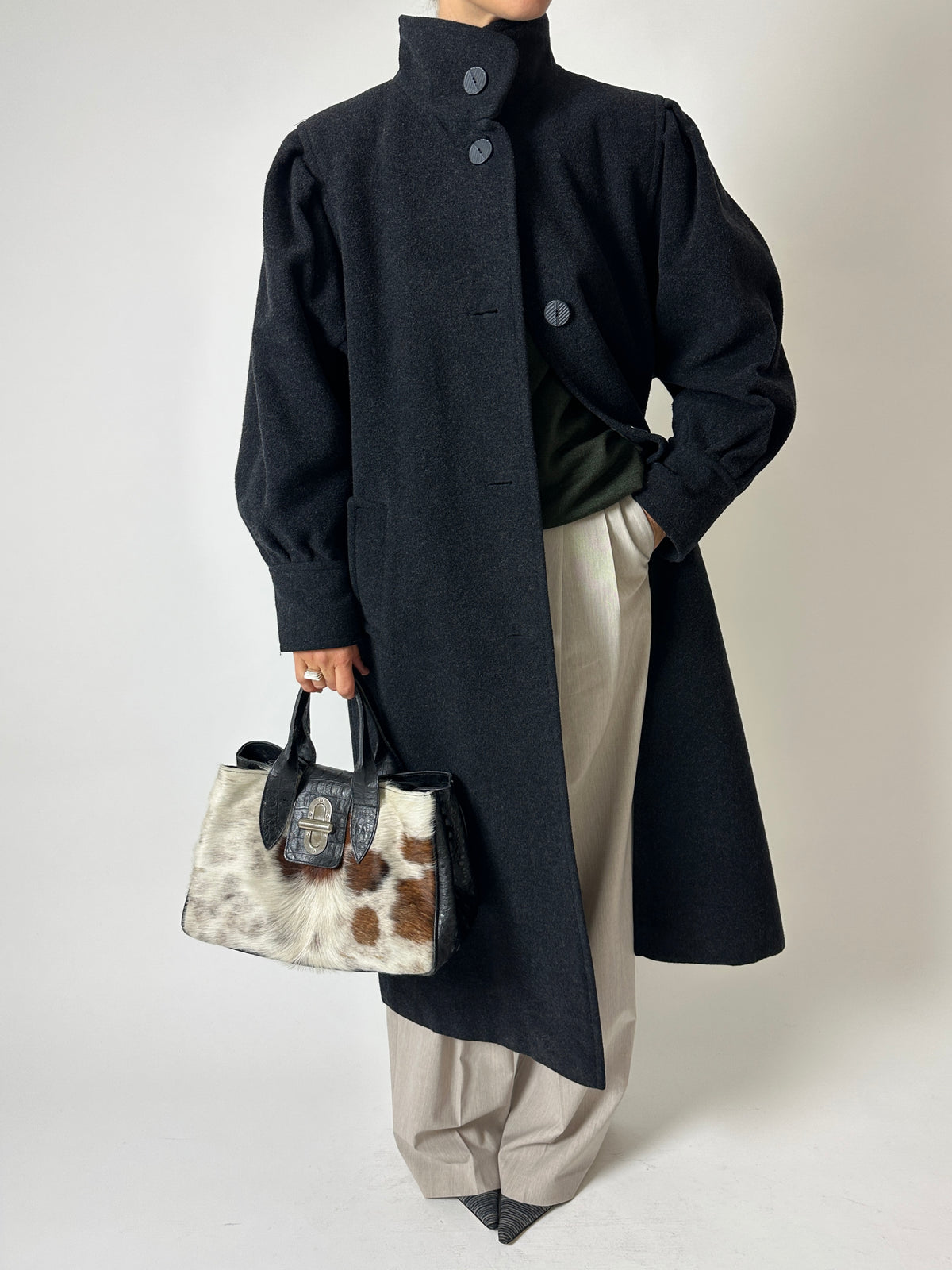 Oversized wool coat | Anthracite