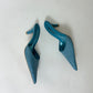 Leather pointy mules | Light Blue