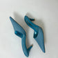 Leather pointy mules | Light Blue
