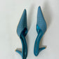 Leather pointy mules | Light Blue