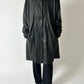 Long leather coat | Black