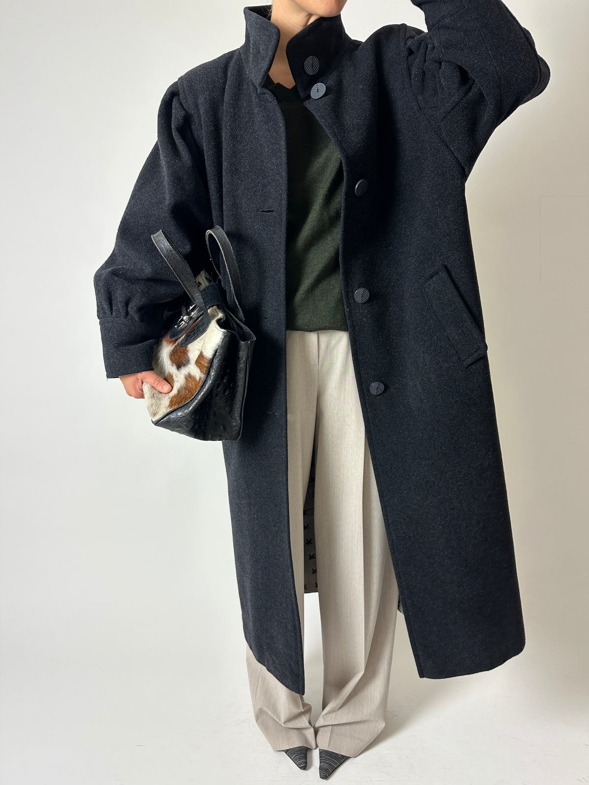 Oversized wool coat | Anthracite