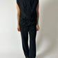 Hooded zip vest | Black