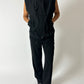 Hooded zip vest | Black
