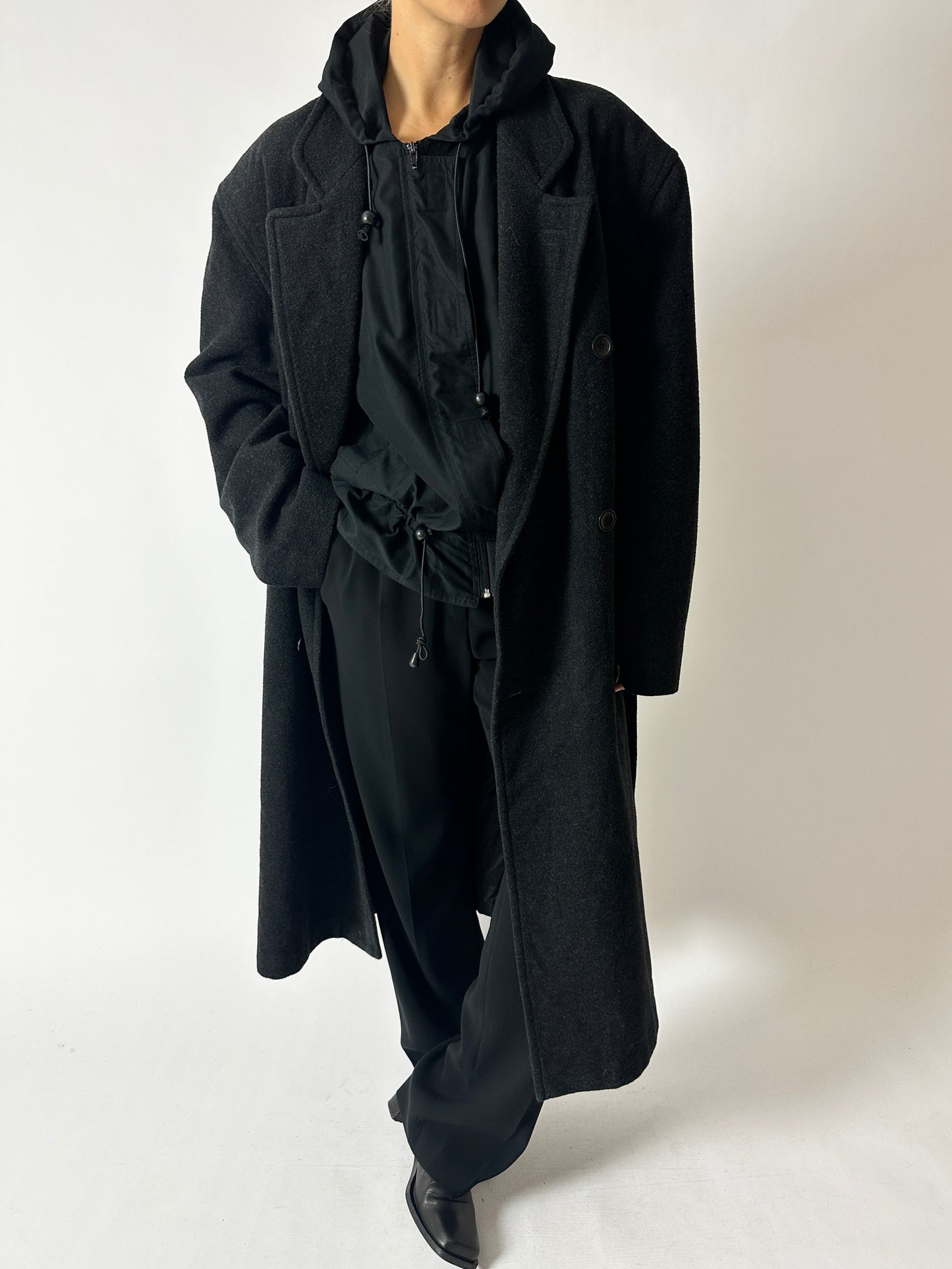 Hooded zip vest | Black