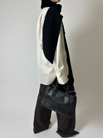 Faux fur detail scarf | Black