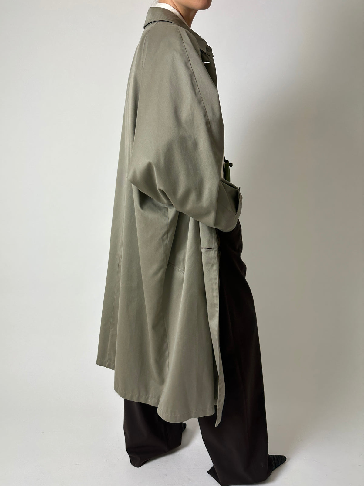 Long Mac coat | Sage green
