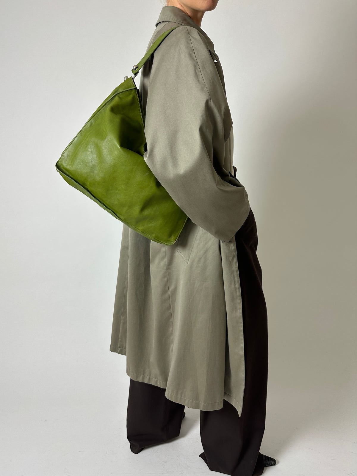 Leather shoulder bag | Green