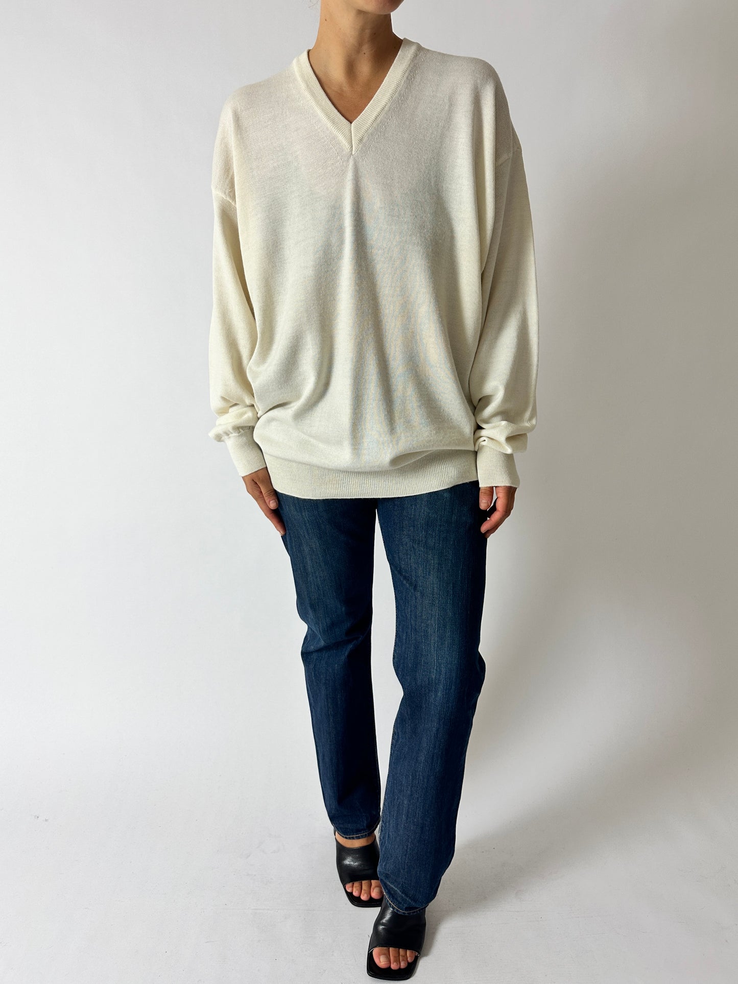 Wool knitted sweater | Off white