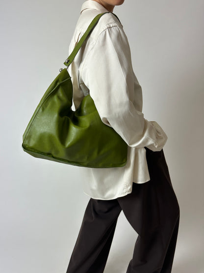 Leather shoulder bag | Green