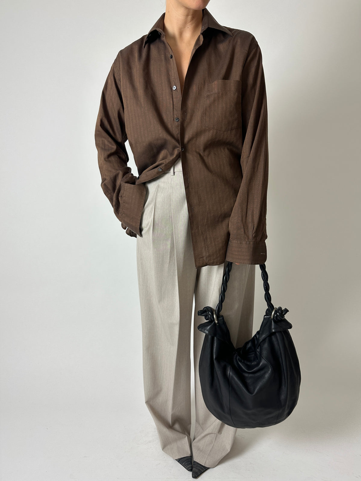 Classic cotton shirt | Chocolate brown