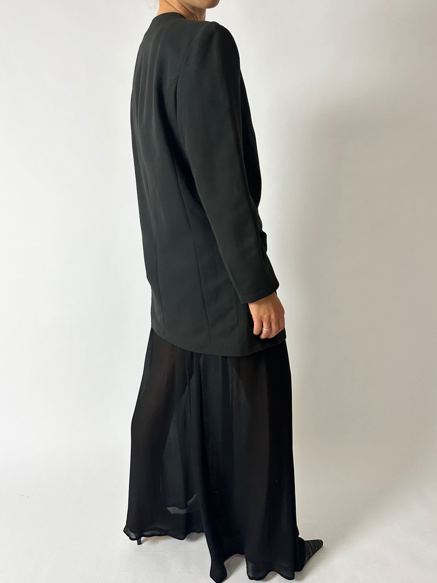 Collarless blazer | Off-Black