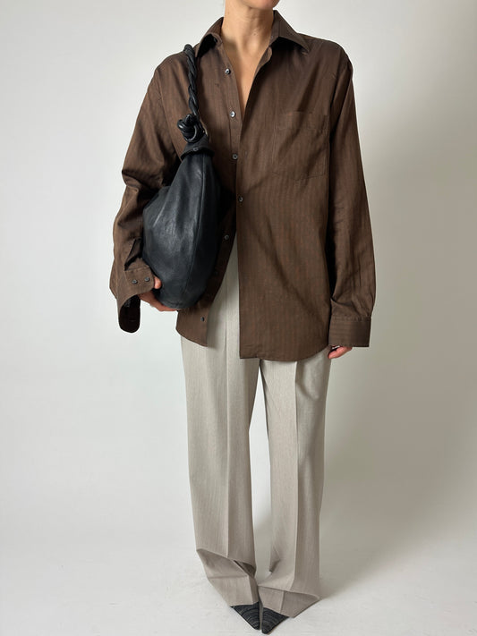 Classic cotton shirt | Chocolate brown