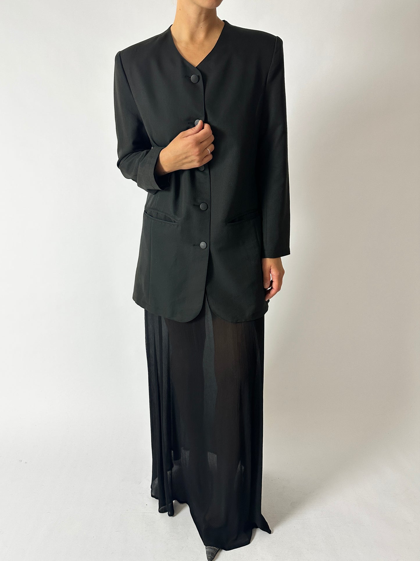 Sheer maxi skirt | Black
