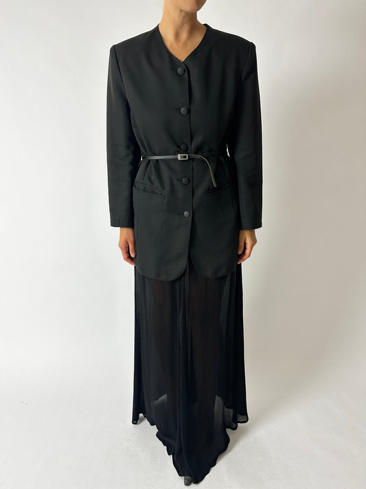 Sheer maxi skirt | Black