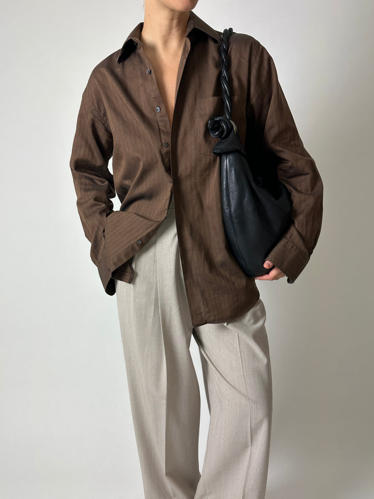 Classic cotton shirt | Chocolate brown