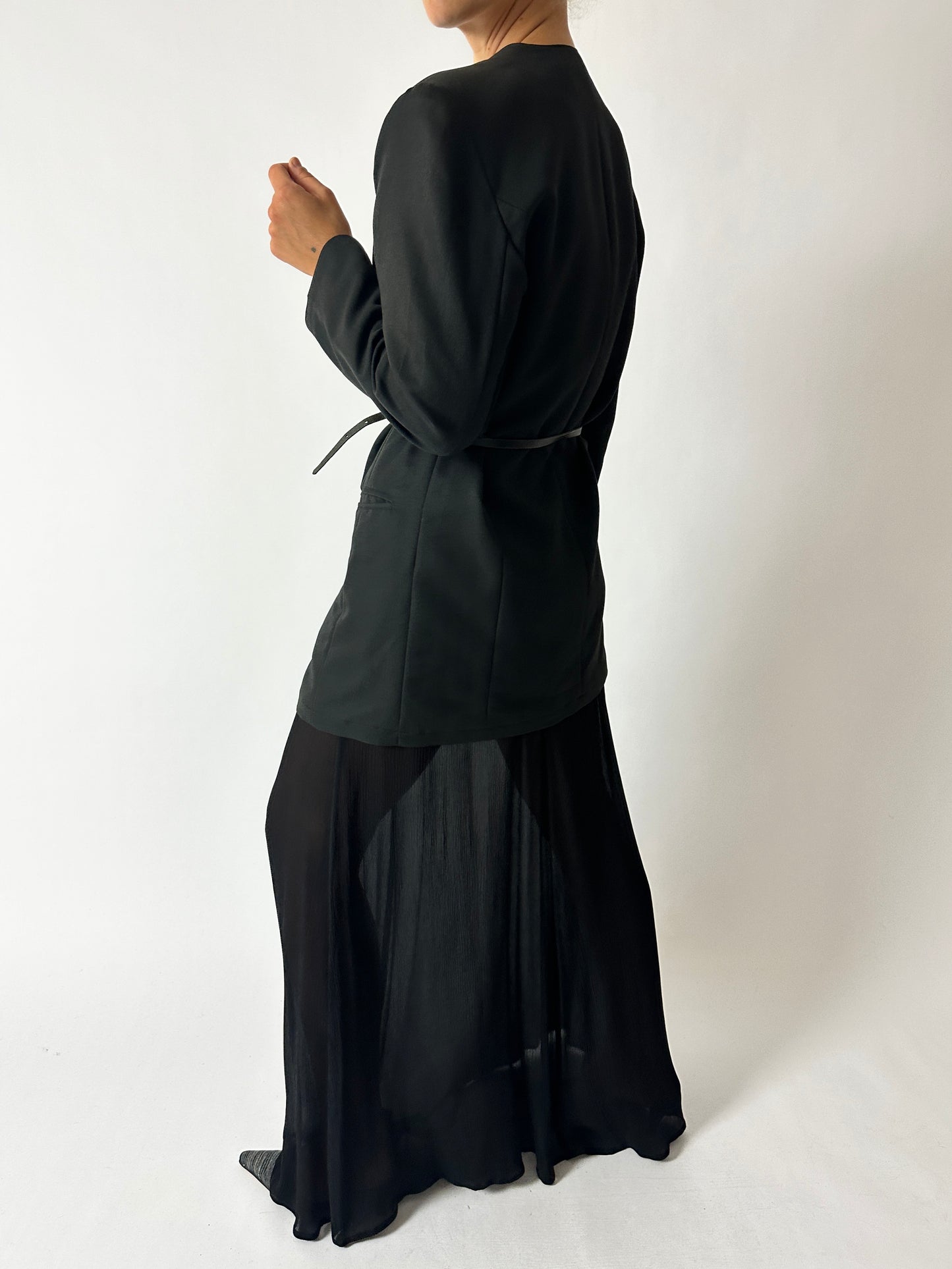 Collarless blazer | Off-Black