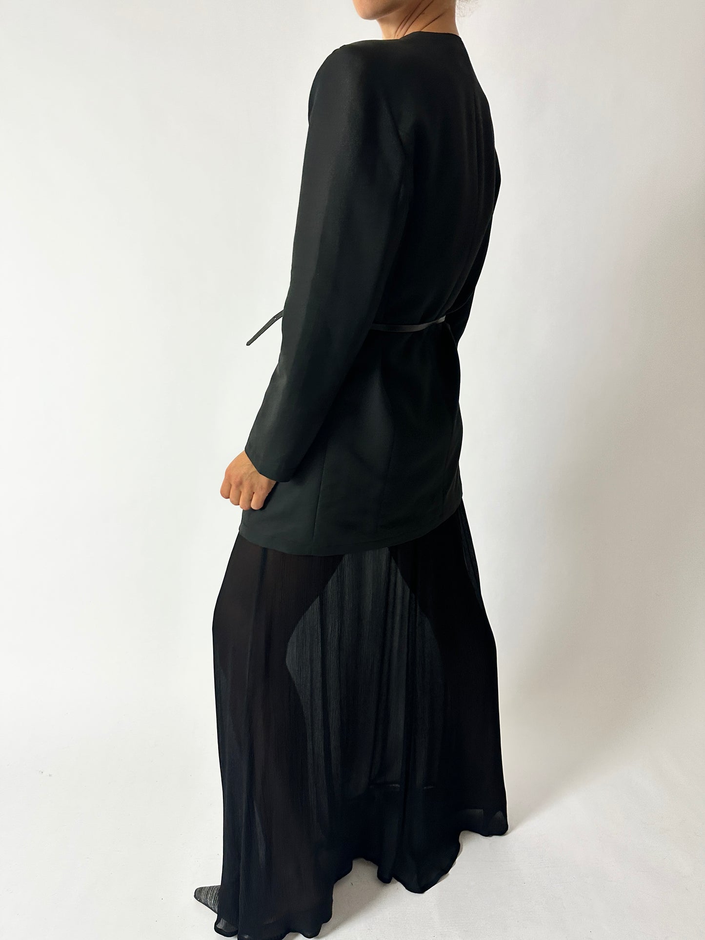 Sheer maxi skirt | Black