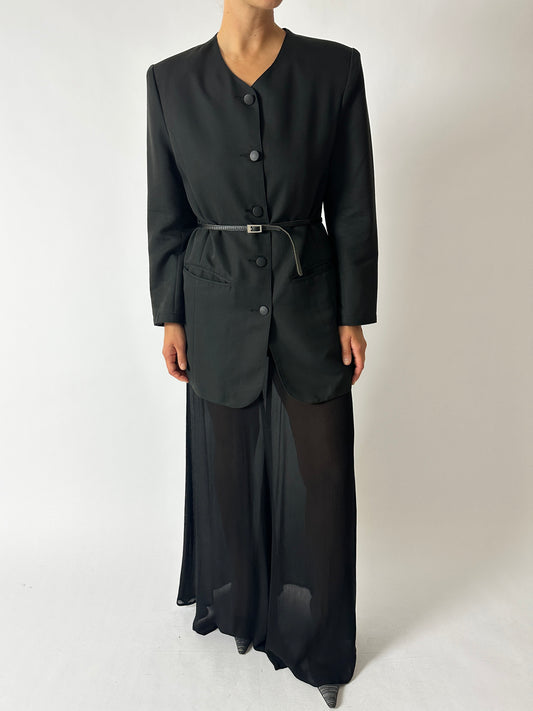 Leather mini belt | Black