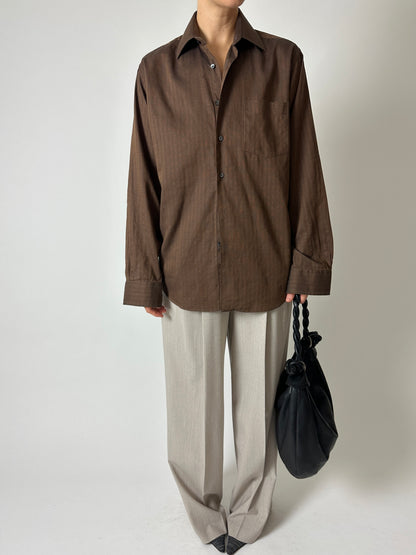 Classic cotton shirt | Chocolate brown